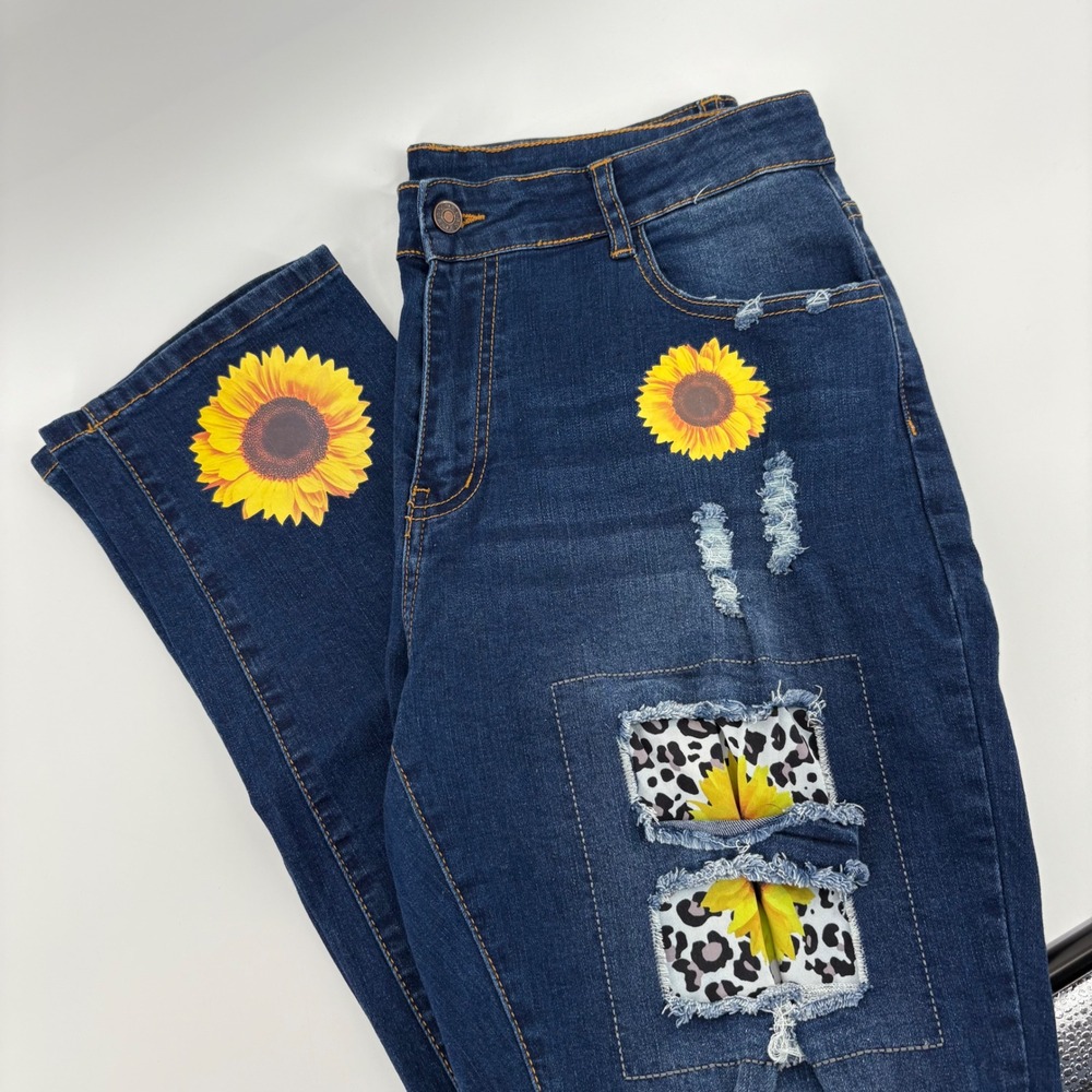 Sunflower Patch Dark Blue Women's Jeans